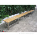5 meters recycled HDPE slat and metal bench for garden stainless steel park bench